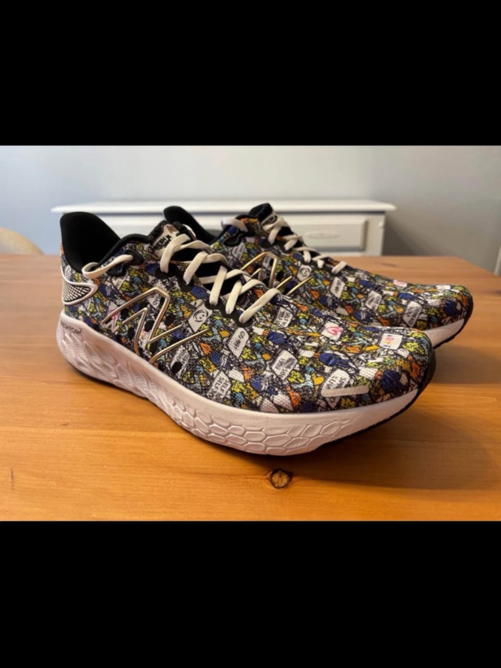 New Balance Multicolor Graphic Knit Sneakers with White Sole